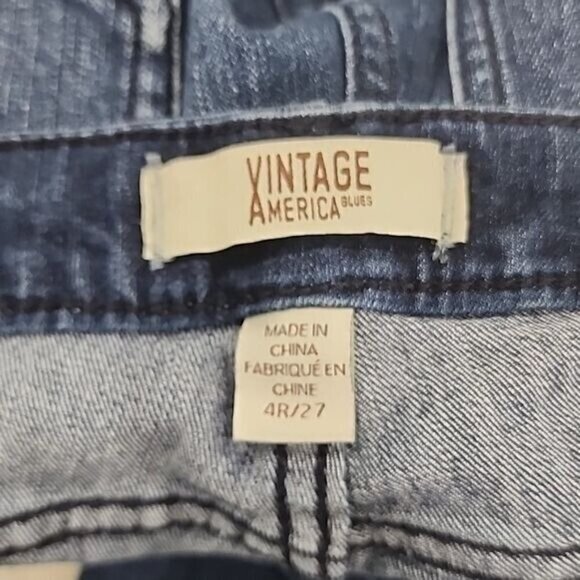 Vintage America blues women's boho low rise straight jeans 4 27 - Picture 5 of 7